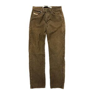 Diesel Industry Corduroy Pants Mens 29 (28x30) Brown Button Fly